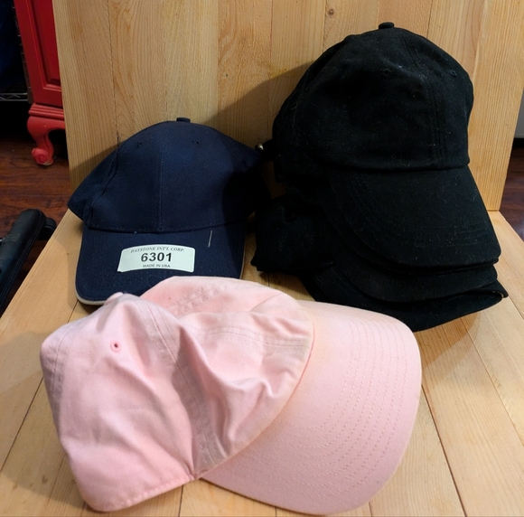 Anvil Other - Plain Pink and Black Caps 8 Black 1 Blue 1 Pink